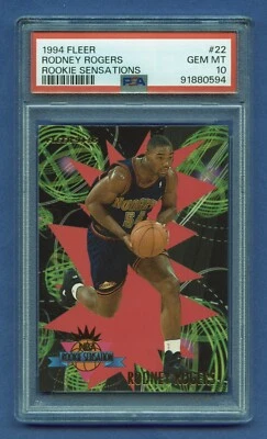 1994 RODNEY ROGERS ROOKIE  SENSATIONS PSA 10 GEM-MT FLEER *LOW POP* (#22) RZC - Image 1 of 3