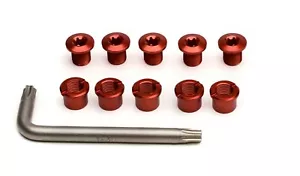 Vuelta TORX Alloy Chainring Bolt Set 8mm Double Red - Picture 1 of 1