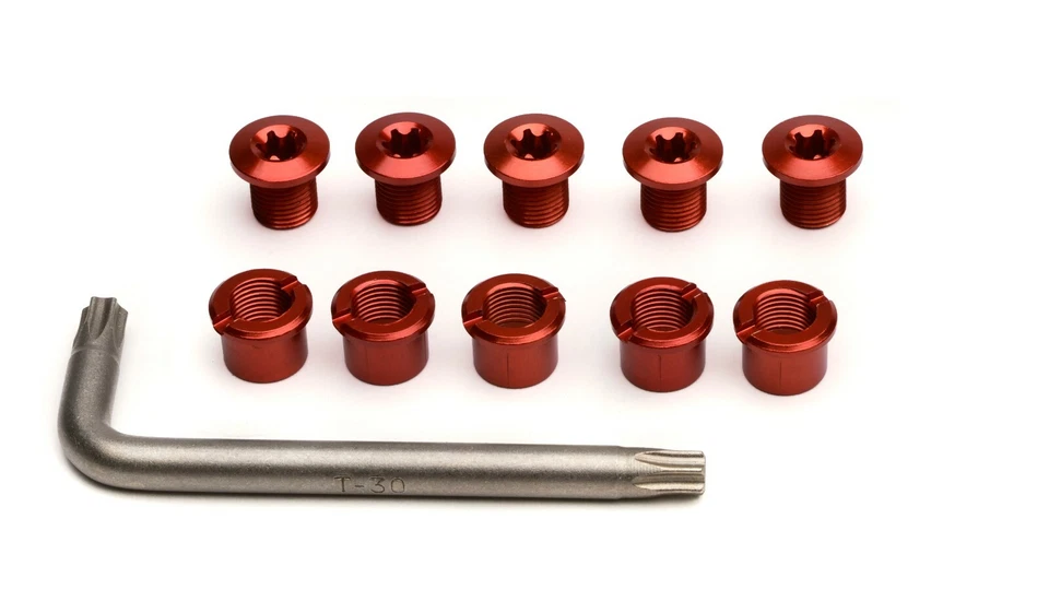 Vuelta TORX Alloy Chainring Bolt Set 8mm Double Red - Image 1 of 1