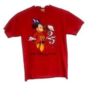Vintage Mickey Inc Mickey Fantasia 25th Anniversary 90s Shirt Red 21x30 Disney - Picture 1 of 7