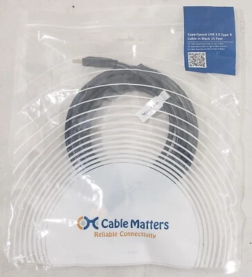 Cable Matters SuperSpeed USB 3.0 Type A Data Cable Male to Male 15 Feet - Image 1 of 4