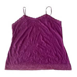 Camisa sin mangas para mujer Coldwater Creek talla 2X Fuschia con borde de encaje Plus - Imagen 1 de 4