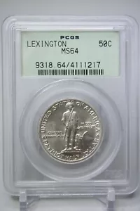 1925 Lexington Commemorative Half Dollar 50C PCGS MS64 OGH #1217 - Picture 1 of 4