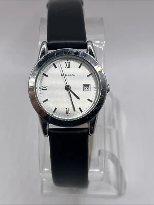 Relic by Fossil Women's Quartz Watch Black Leather Band PR-6084 New Battery - Image 1 of 4