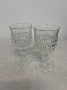 Vintage Indiana Glas Diamond Point Weingläser 2 Stück - Bild 1 von 3