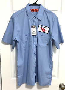 RC COLA Soda Men Blue Employee Staff Short Sleeve Button Shirt L Dickies NEW TAG