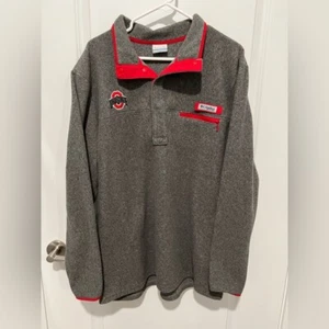 Columbia The Ohio State University Pullover - Grey/Red - Men's Large - Picture 1 of 6