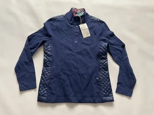 Tommy Bahama Women’s Aruba Quilted Half-Snap Sweatshirt In Navy Size s - Picture 1 of 6