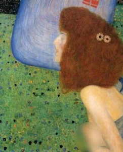 Musica II di Gustav Klimt, riproduzione dipinto olio su tela fatto a mano GK022 - Foto 1 di 2