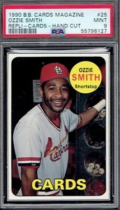 1990 Baseball Cards Magazine 25 Ozzie Smith HC.  PSA 9 MINT.  (TX6127)*. - Picture 1 of 2
