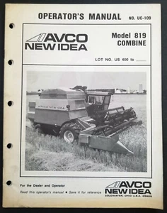 New Idea No. 819 Combine Operators Manual - Picture 1 of 5