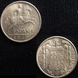 *GUTSE* FRANCO-1620, 5 CÉNTIMOS 1945, EBC+. - Imagen 1 de 1