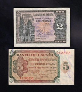 F.C. 2 BILLETES DE 1938 . - Imagen 1 de 2