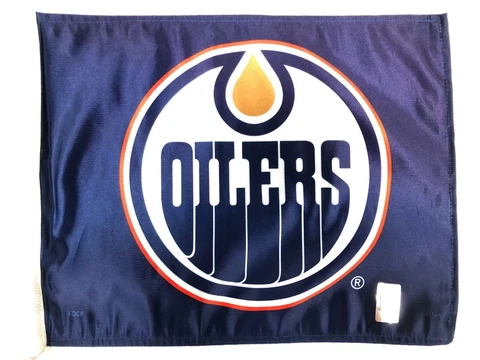 New Edmonton Oilers NHL Car window flag 11.5" x 13.5" vehicle hockey double side Cover