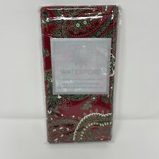 WATERFORD Christmas Holiday Paisley Napkins Red Green White, Cotton, 19x19
