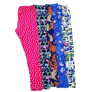 Lot (5) LuLaRoe Leggings Tall Curvy Paisley Polka Dot Floral Geometrical Roses - Picture 1 of 5