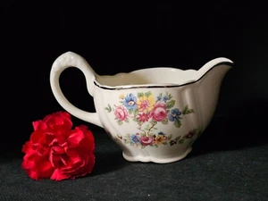 Vintage Taylor Smith USA Floral porcelain gravy dish server creamer cup - Picture 1 of 7