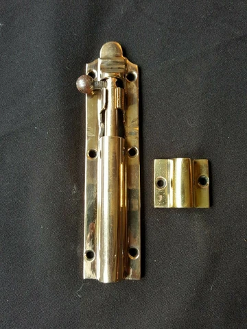 One Reclaimed Antique Bronze Victorian Door Bolt Lock Latch Furniture (EH481) Cover