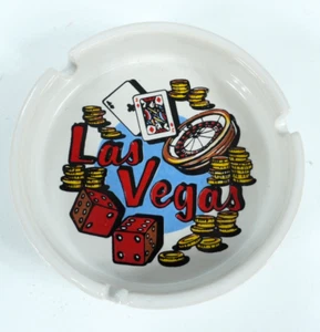 Vintage Las Vegas Souvenir Ashtray Collectible Ceramic - Picture 1 of 4