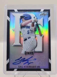 2021 Leaf Perfect Game Metal Black Chrome 4/15 Sal Stewart Jr Reds - Picture 1 of 4