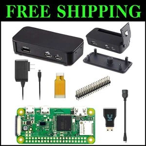 Comprehensive Raspberry Pi Zero W Kit - Black Multi-Function Case & Adapters - Picture 1 of 9