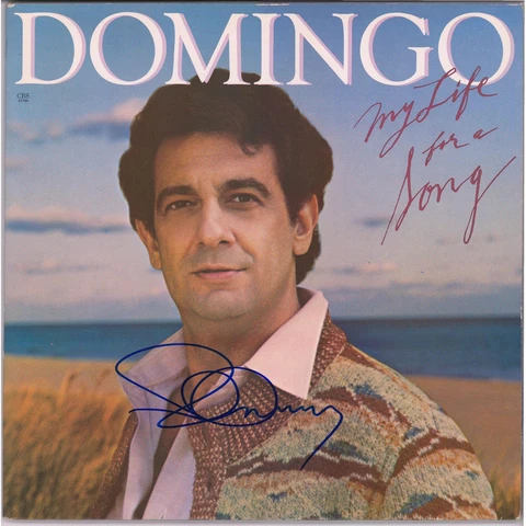 Placido Domingo Autographed Con Amore Album Cover PSA/DNA COA Cover