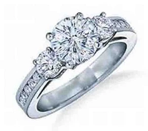  1.55CT G DIAMOND ROUND CUT CENTER 0.55CT ENGAGEMENT RING 14K WHITE GOLD! - Picture 1 of 1