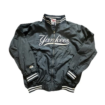 New York Yankees Jacket Large Kids Majestic Blue Full Zip - Image 1 of 4