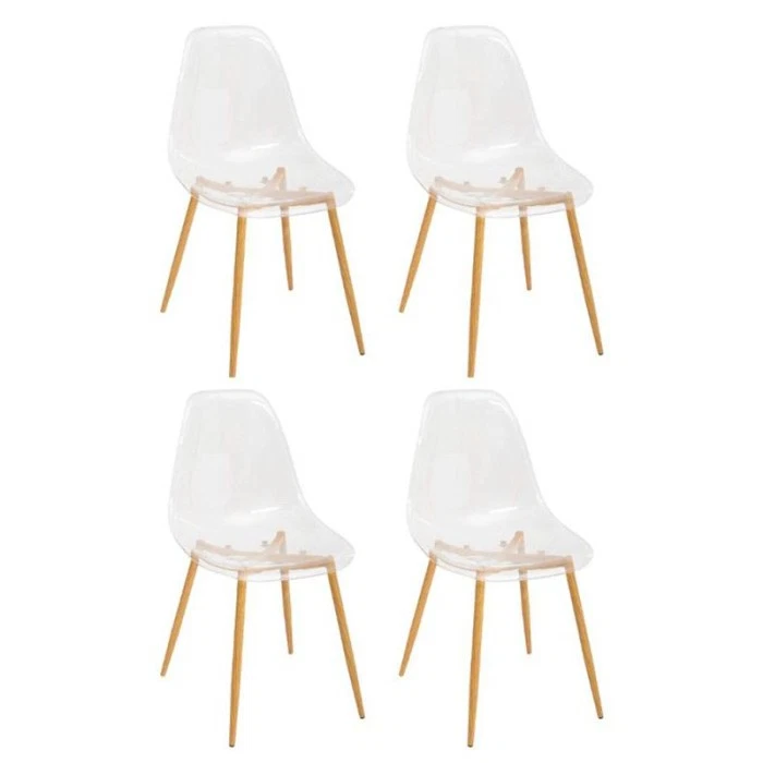 Lot de 4 Chaises Design "Taho" 85cm Transparent - Photo 1/3