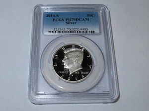 2014 S PCGS PR70DCAM SILVER PROOF KENNEDY HALF DOLLAR COIN 50 CENT - Picture 1 of 6