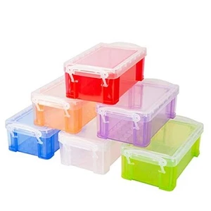 Small Plastic Box, 4.3" X 2.3" X 1.5" Stackable Mini Storage Box with Lid, - Picture 1 of 8