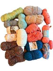 Lot of 3 lbs Mixed Balls And Skeins Of Yarn For Your Designs Variety Of Colors - Picture 1 of 6