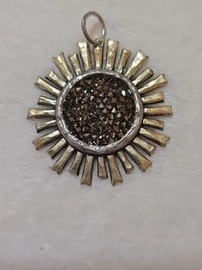 Waxing Poetic BE THE LIGHT CRYSTAL MEDALION PENDANT with 2 Tone - Picture 1 of 8
