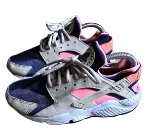 Nike Air Huarache Run Haferflocken/Marineblau 634835-111 Laufen Turnschuhe Damen 8,5 M - Bild 1 von 13