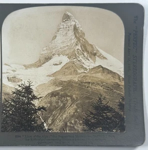 Tarjeta Stereoview Lion of the Alps' - The Stupendous Matterhorn 14780FT Riffelalp - Imagen 1 de 4