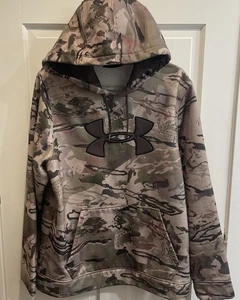 Under Armour Hoodie Mens LARGE Realtree Camo Brown Sweatshirt Pullover Hunting - Picture 1 of 8