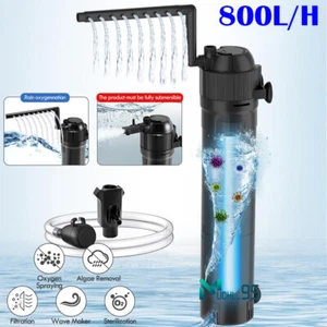 5-in-1 Internal Aquarium Fish Tank Filter Submersible Water Pump 800L/H Oxygen - Picture 1 of 16