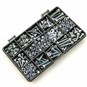 350 PIEZAS SURTIDAS ZINC M5 TAPAS DE ZÓCALO TORNILLO COMPLETO NYLOC TUERCAS KIT DE LAVADORA - Imagen 1 de 2