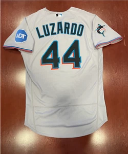 Jesus Luzardo Game Used Road Jersey Miami Marlins vs Arizona Diamondbacks - Picture 1 of 4