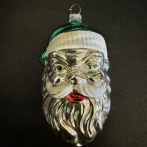 Vintage West Germany Hand Blown Glass Christmas Santa Ornaments GES GESCH - Picture 1 of 10