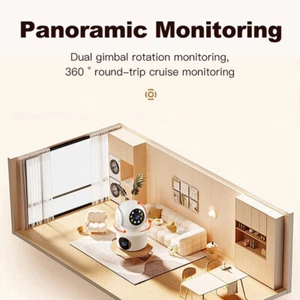 Camera Dual Lens Dual Screen Baby Monitor Home Security Camera PTZ Auto Tracking - Afbeelding 1 van 12