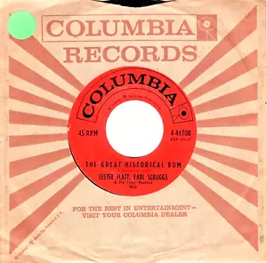 LESTER FLATT & EARL SCRUGGS: The Great Historical Bum / All I Want.. 45 -1954 - Picture 1 of 3