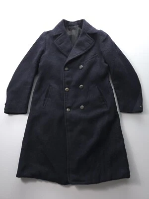 Vintage 1920s 30s Sherwin's Clothes For Boys Navy Blue Wool Overcoat DB Large - Imagem 1 de 4