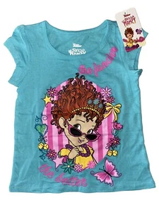 Disney  Junior  Fancy Nancy Blue Shirt ~ Girls Print ~ The Fancier The Better ~ - Picture 1 of 3