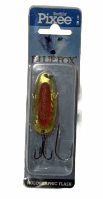 Señuelo de pesca Blue Fox Rattin’ Pixee cucharas flash holográfico dorado y naranja nuevo de stock Foto 1 de 4