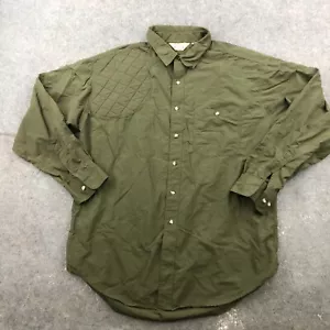 Vintage Cabelas Shirt Men Large Green Padded Shoulder Long Sleeve Button Nylon - Picture 1 of 12