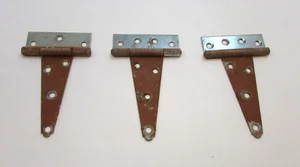 Three Vintage 1970's National Steel Shed Door Gate Trunk Toolbox 4x6 T Hinges - Picture 1 of 2