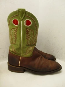 Justin BENT RAIL Brown Leather Style BR307 Pull On Cowboy Boots Mens Size 9 EE - Picture 1 of 11