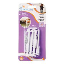 Safety Catches - Child Proof Cabinet & Drawers Locks Latches - White - 6 Count -