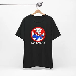 No Bozos t-shirt, Eddie Van Halen Shirt Parody 80s Bozo The Clown - Picture 1 of 11